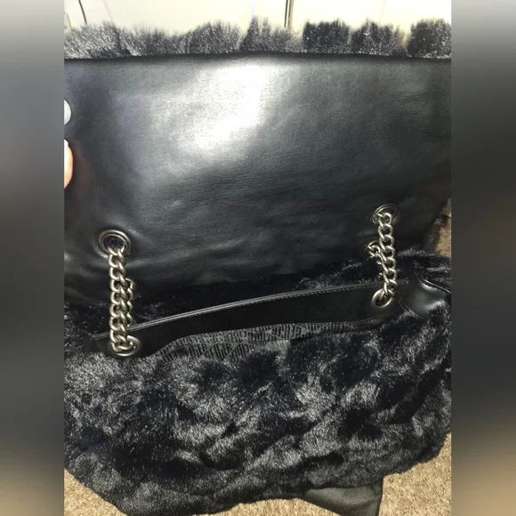 Like New Kurt Geiger Kensington XXL Faux Fur Convertible Shoulder Bag - Picture 9 of 17
